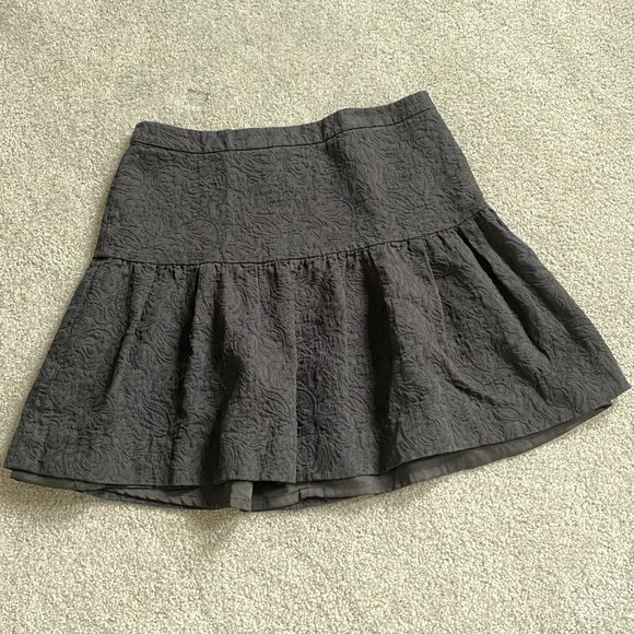 ♥ J. Crew Fit and Flare Floral Brocade Skirt in Black US 2    - O162 - Picture 3 of 5